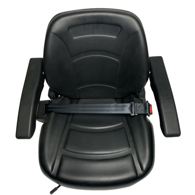 Seggiolino per carrelli elevatori di lusso nero universale confortevole H2KE6-80051 con braccioli e cinture di sicurezza