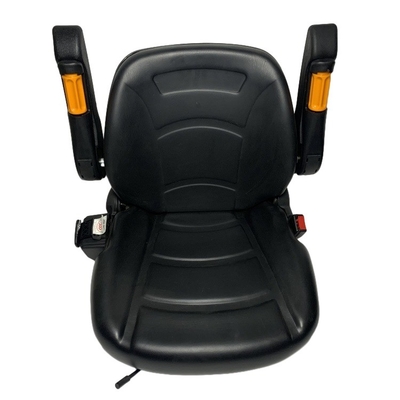 Seggiolino per carrelli elevatori di lusso nero universale confortevole H2KE6-80051 con braccioli e cinture di sicurezza