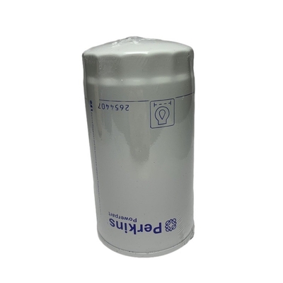 Filtro per olio di imballaggio originale 2654407 per Perkins utilizzato in officine di riparazione di macchine in acciaio